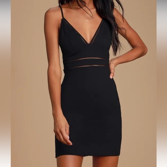 Lulus Dresses & Skirts - Lulu’s Cocktails and Confidence Black Crochet Bodycon Mini Dress Size XS